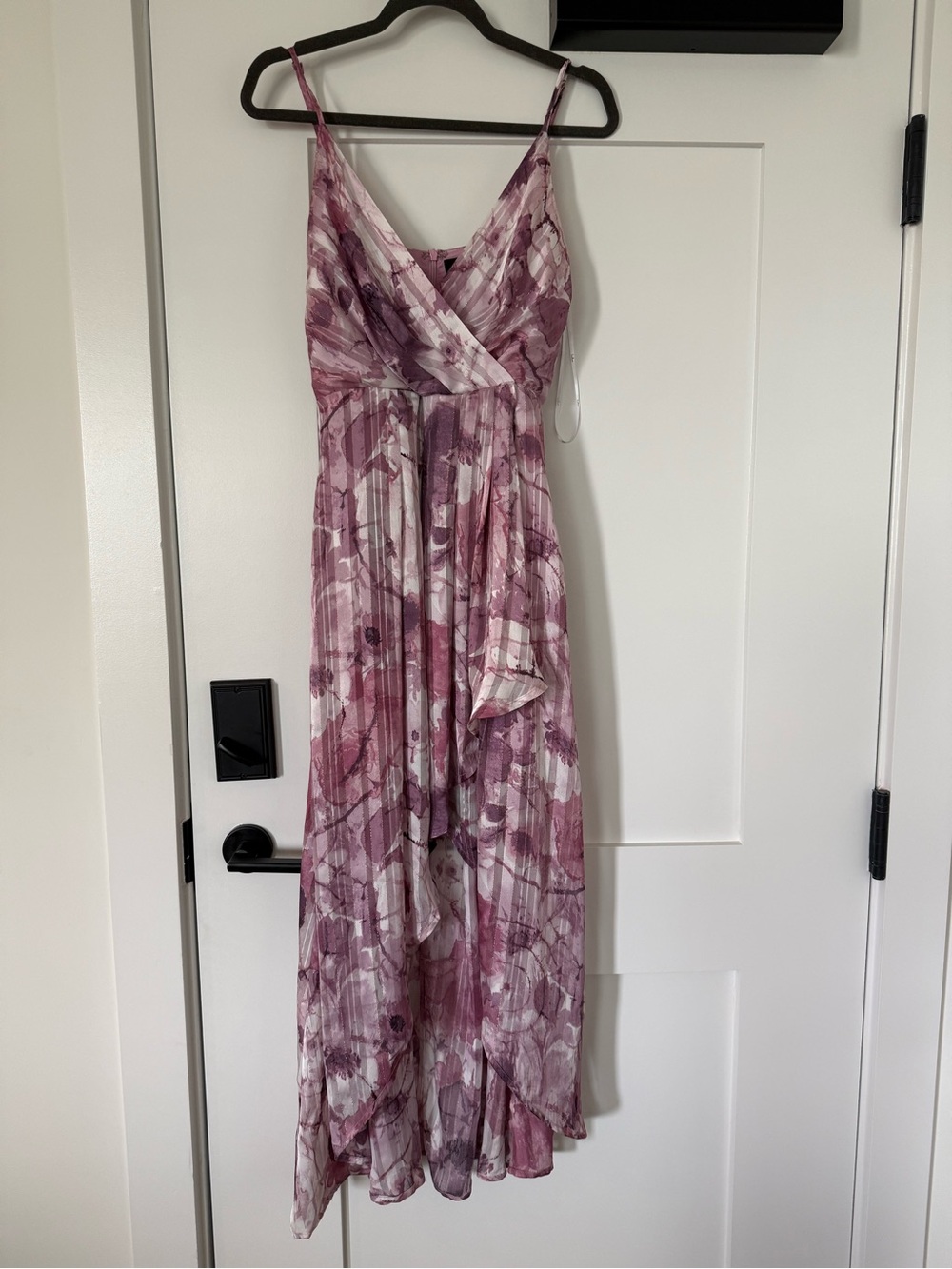 Lulu's Dusty purple & White High-Low Floral Slip Dress